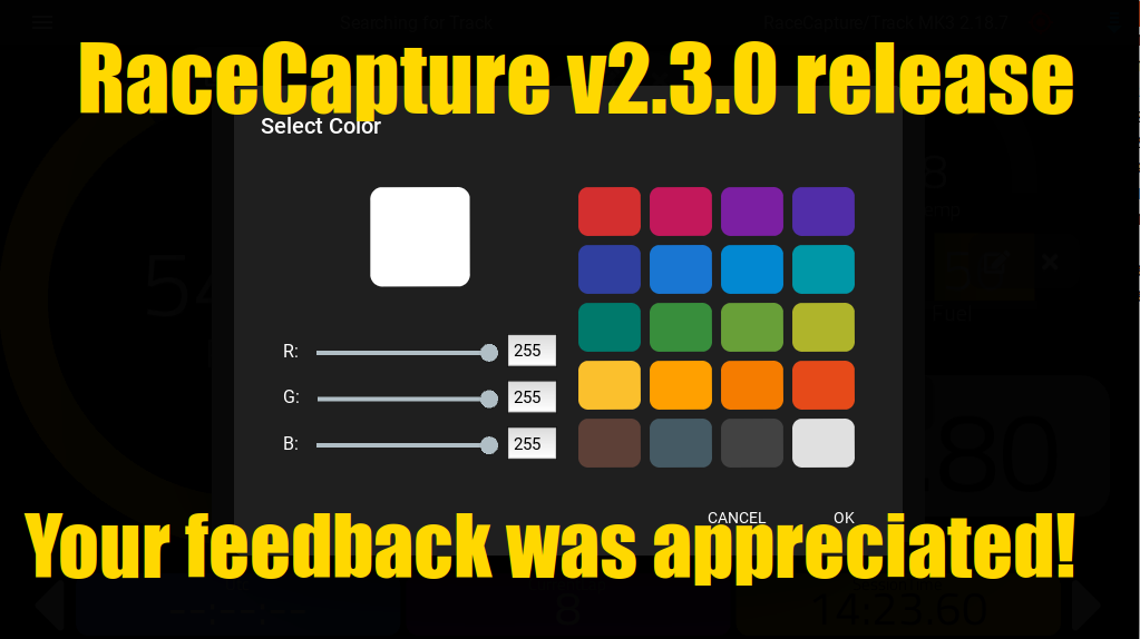 RaceCapture App 2.3.0 – The feedback release